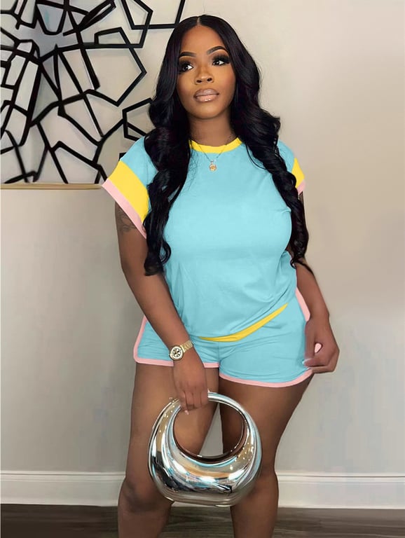 Loose-Fitting Two-Piece Set with Short Sleeves | Vibrant Casual Outfit thumbnail 15