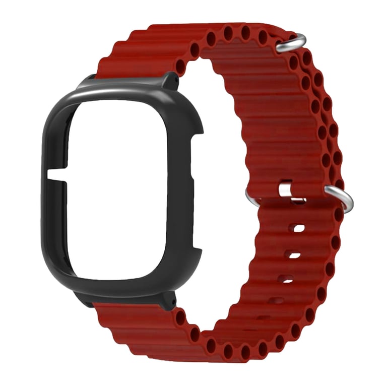 Watch Silicone Strap With Built In PC Case Fashionable Adjustable Wristband For Honor 4 Wine Red thumbnail 6