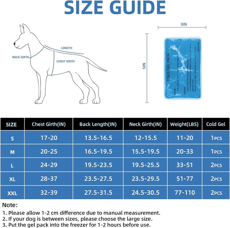 Dog Cooling Vest With Ice Packs | Reflective Harness Large Medium thumbnail 9