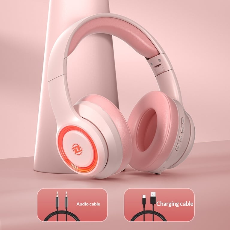 Fashionable On-Ear Bluetooth Wireless Headphones with RGB Lighting thumbnail 16