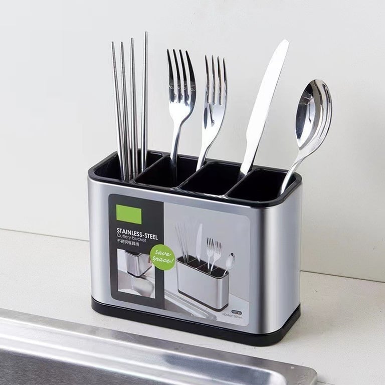 Stainless Steel Kitchen Cutlery Holder | Utensil Storage Organizer thumbnail 6