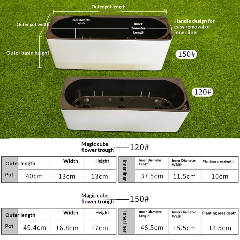 Rectangular Plastic Self-Watering Lazy Flower Pot for Balcony Vegetables thumbnail 15