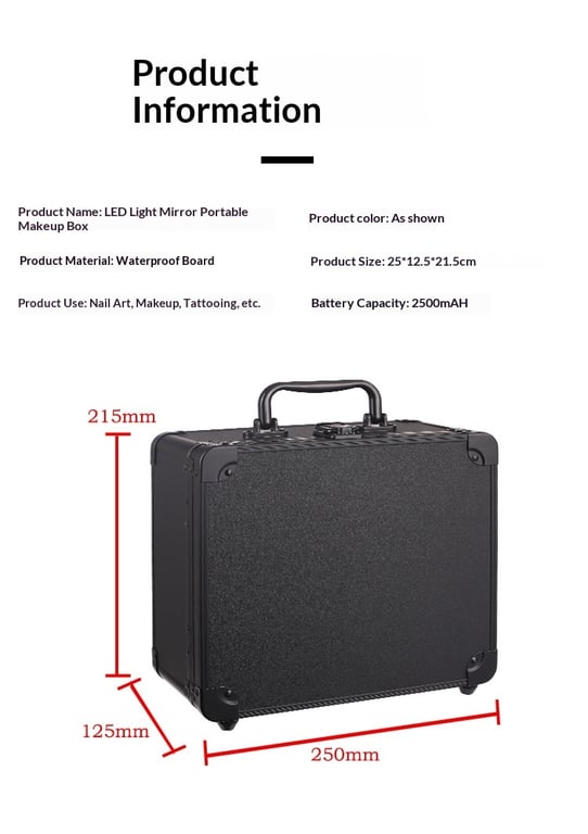 Large-Capacity Cosmetic Case with Magnetic Lighting and Mirror Storage thumbnail 13