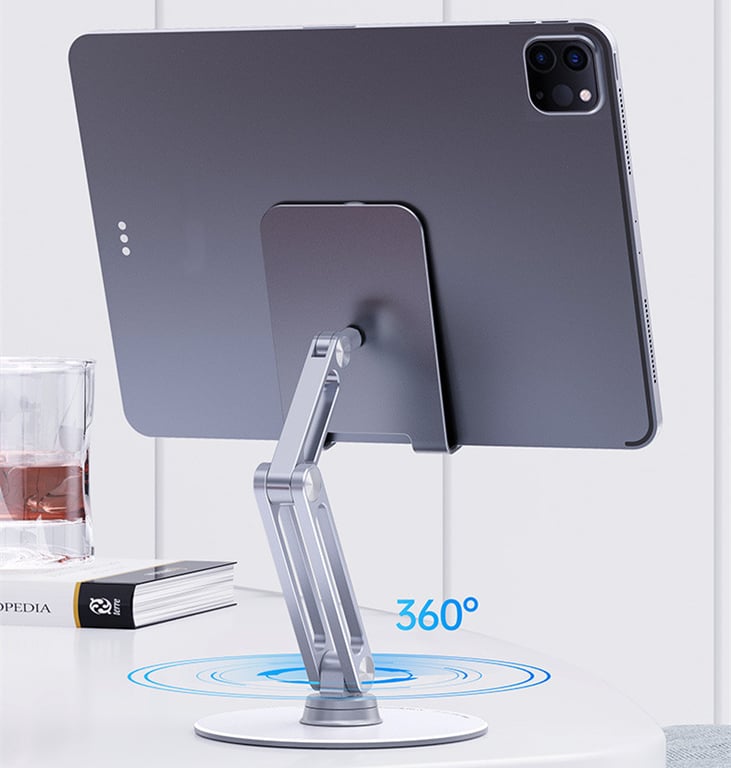 Aluminum Alloy Tablet Stand | Adjustable Desktop Holder for iPad & Phone thumbnail 2