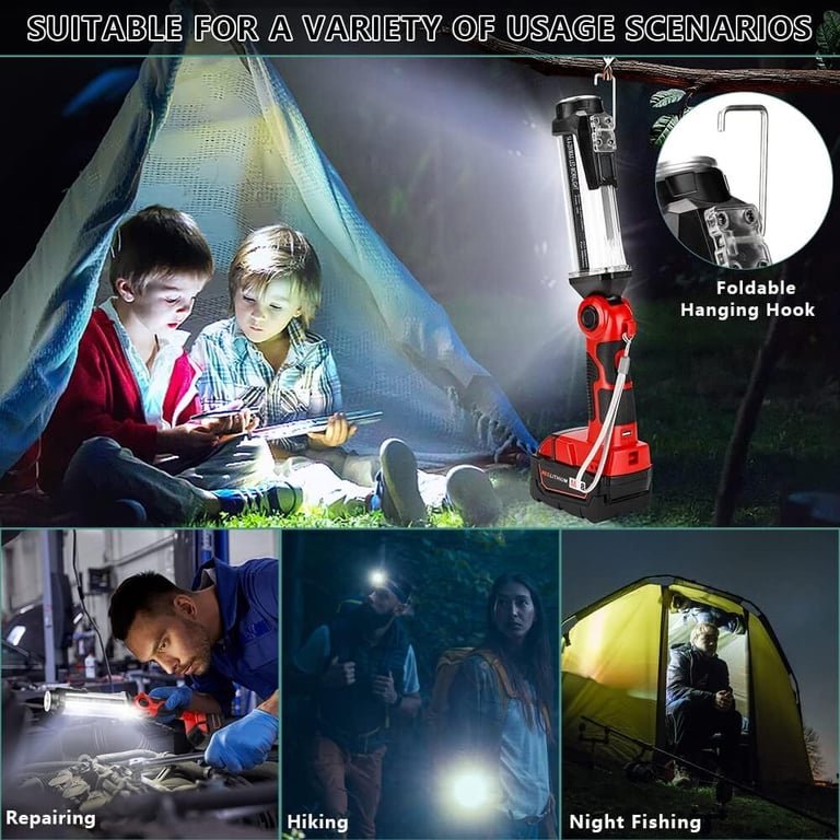 Cordless LED Work Light Milwaukee 18V Battery 2000LM Floodlight thumbnail 20