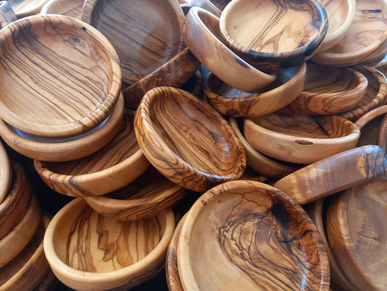 Ice Crackle Glaze Olive Wood Dipping Bowl | Home & Kitchen thumbnail 9