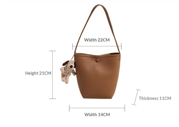 Large-Capacity Pebbled Leather Tote Bucket Bag for Women | Spring thumbnail 11