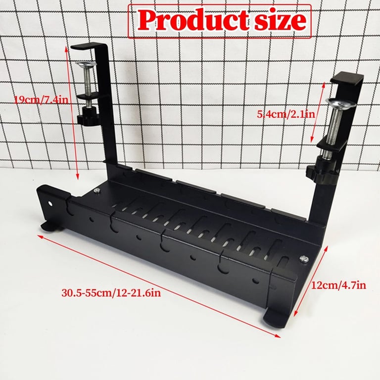 Tidy Cord Line Basket Rack Under Desk Cable Management Tray Hide Wire Organizer thumbnail 4