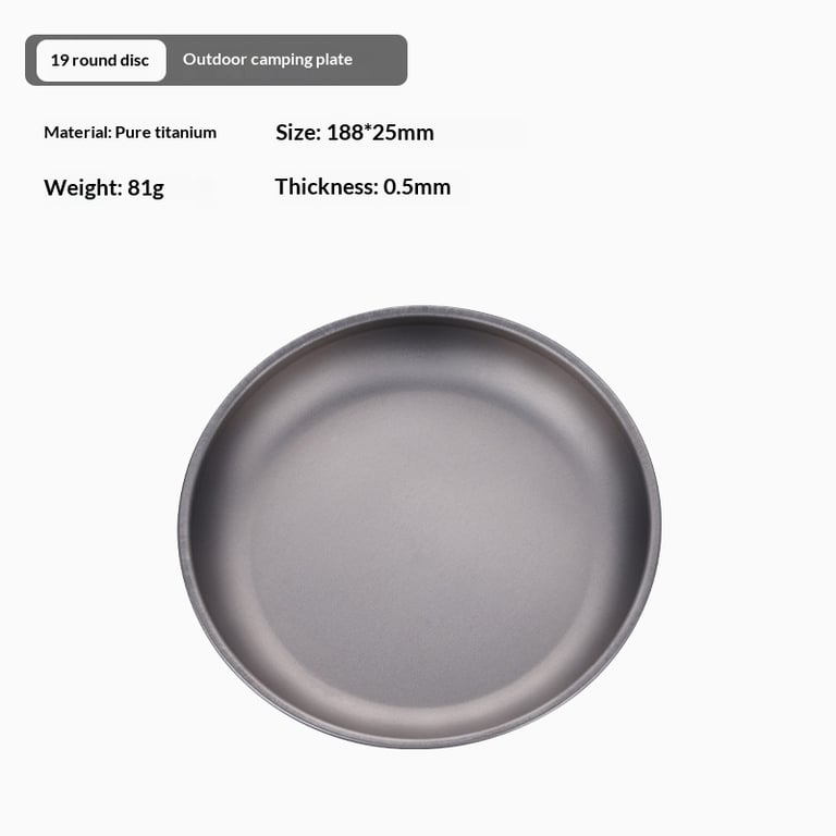 Pure Titanium Camping Dish | Lightweight Tableware for Outdoor Adventures thumbnail 2