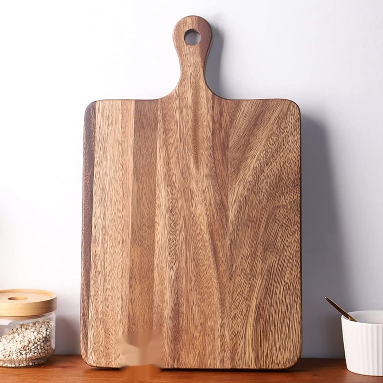 Household Acacia Wood Kitchen Cutting Board with Handle | Captain Fam thumbnail 4
