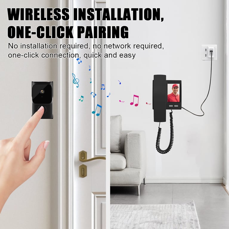 Smart WiFi Video Doorbell with Indoor Monitor | Wireless Security Camera thumbnail 8