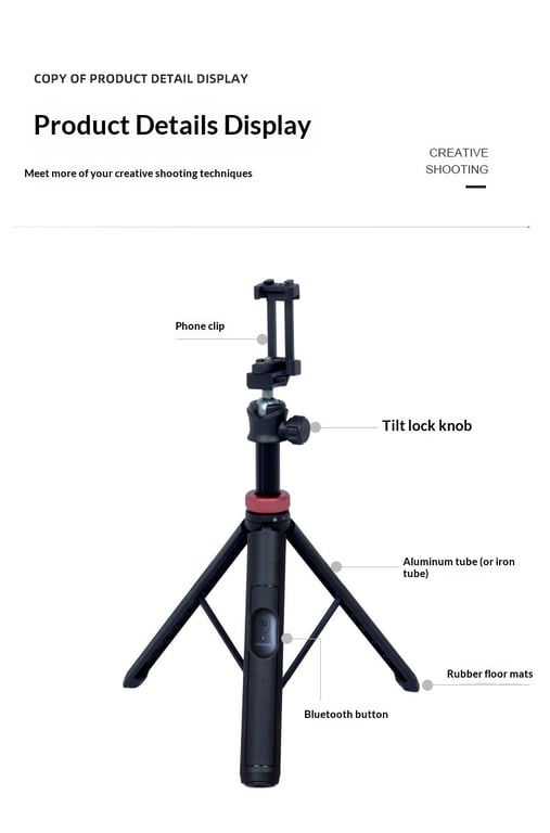 Portable Aluminum Alloy Selfie Stick For Phone Cameras | Home & Kitchen thumbnail 6