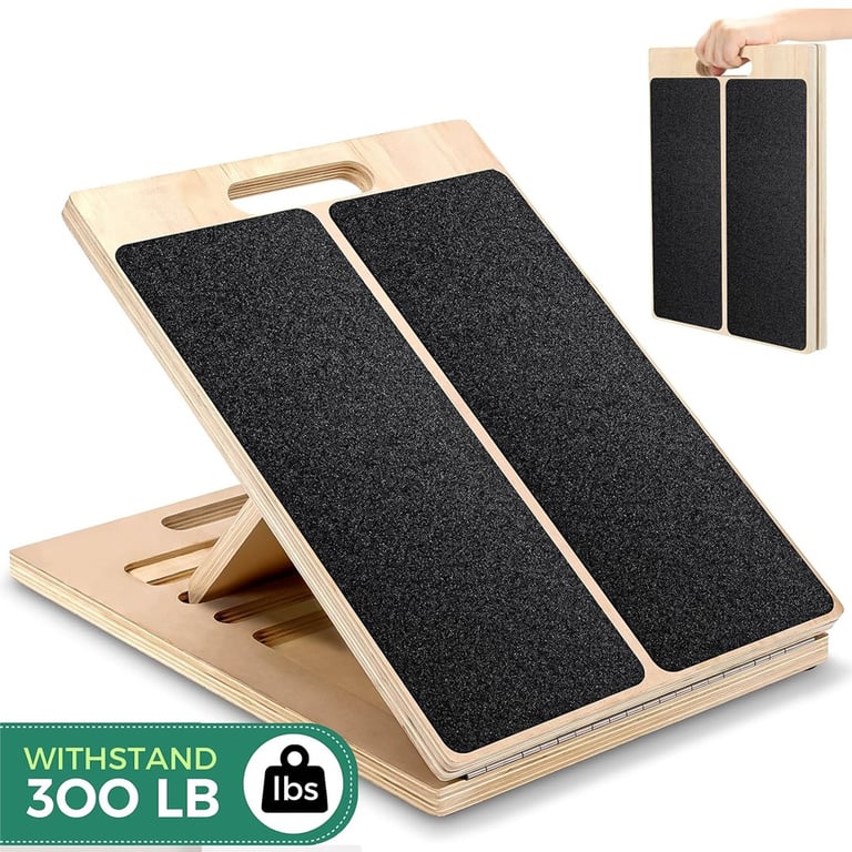 Wooden Slant Board Calf Stretcher | Foldable Incline Board for Yoga thumbnail 1