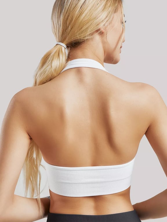 Backless Yoga Sports Bra | Quick-Dry Halter Neck Athletic Top for Women