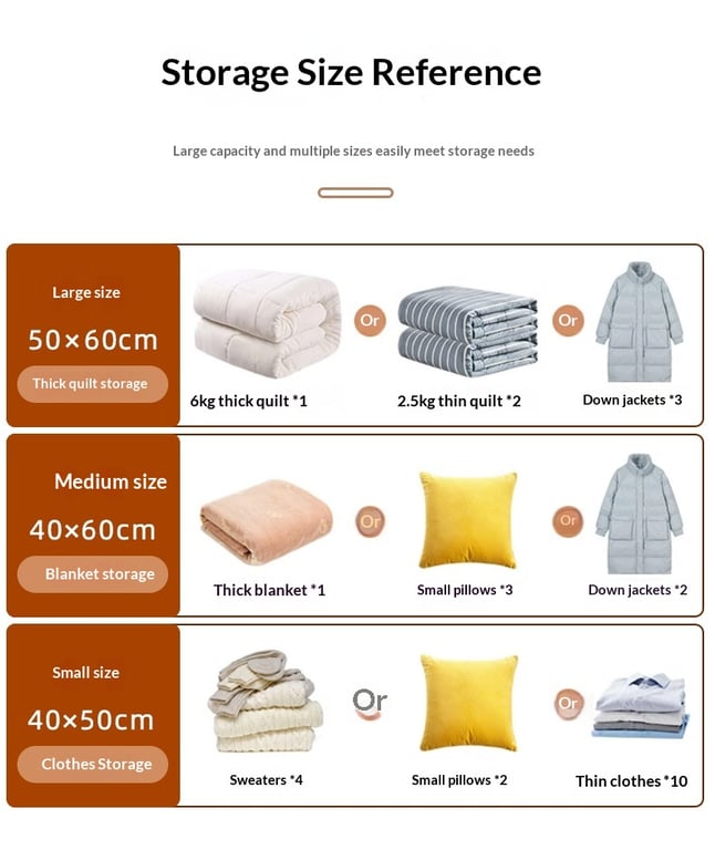 Vacuum Compression Storage Bags With An Electric Pump thumbnail 3