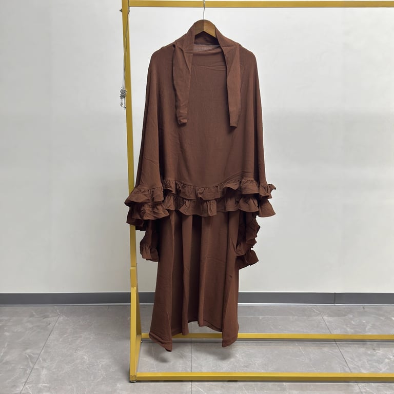 Women's Middle Eastern Robe Set with Attached Hijab | Modest Dress thumbnail 4