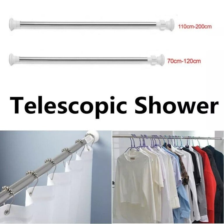 Heavy Duty Telescopic Shower Curtain Pole | No-Drill Spring Tension Rod thumbnail 15