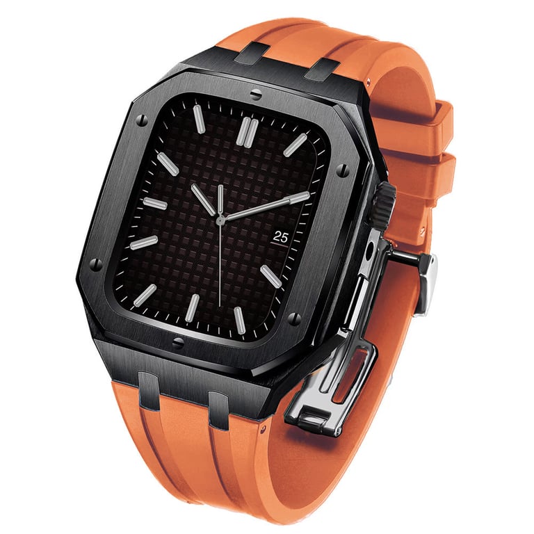 Stainless Steel Smartwatch Case with Fluororubber Band | Luxury Sports Watch thumbnail 5