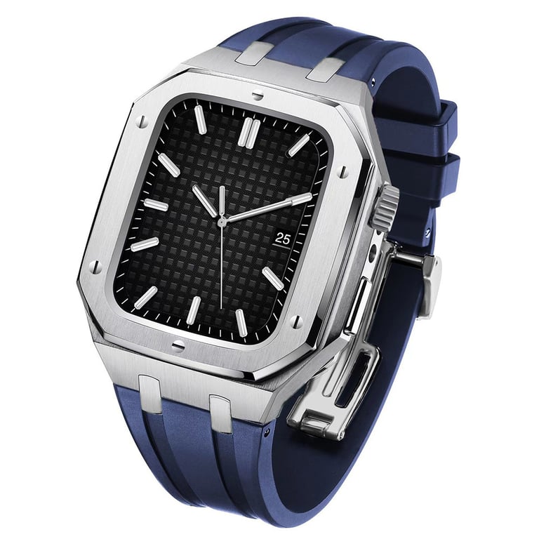 Stainless Steel Smartwatch Case with Fluororubber Band | Luxury Sports Watch thumbnail 12