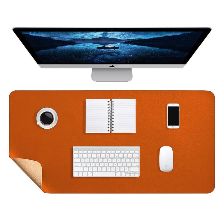 Leather Mouse Pad Waterproof | Extended Desk Mat with Cork Backing thumbnail 4