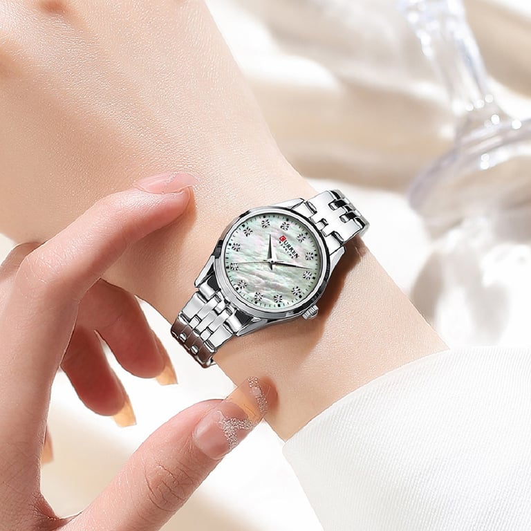 Rhinestone Ultra-Thin Women's Watch | Mother-of-Pearl Stainless Steel thumbnail 7