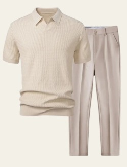 Casual Loose-fit Beach Set | Four-way Stretch Short-sleeve Shirt & Shorts thumbnail 6