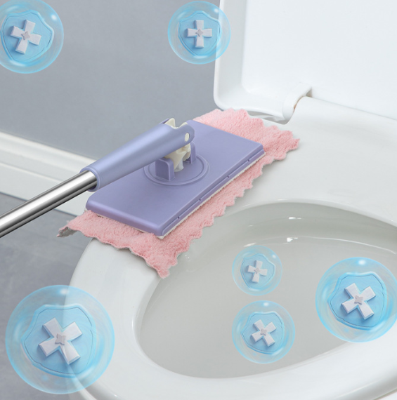 Mini Lazy Mop with Disposable Face Towel Clips | Compact Bathroom Cleaner thumbnail 8