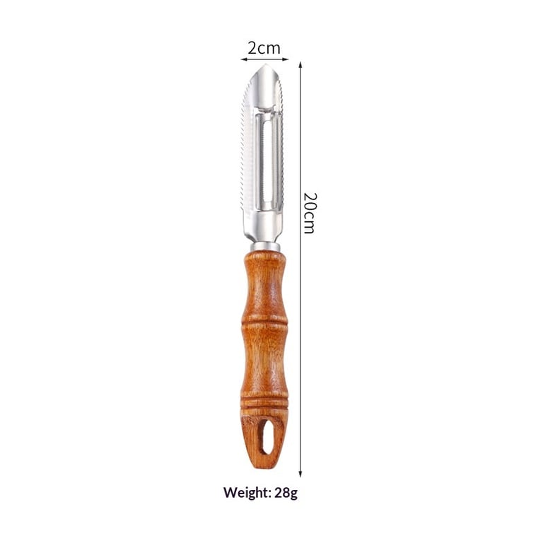 2-in-1 Wooden-Handle Peeler & Fish Descaler | Stainless Steel thumbnail 5