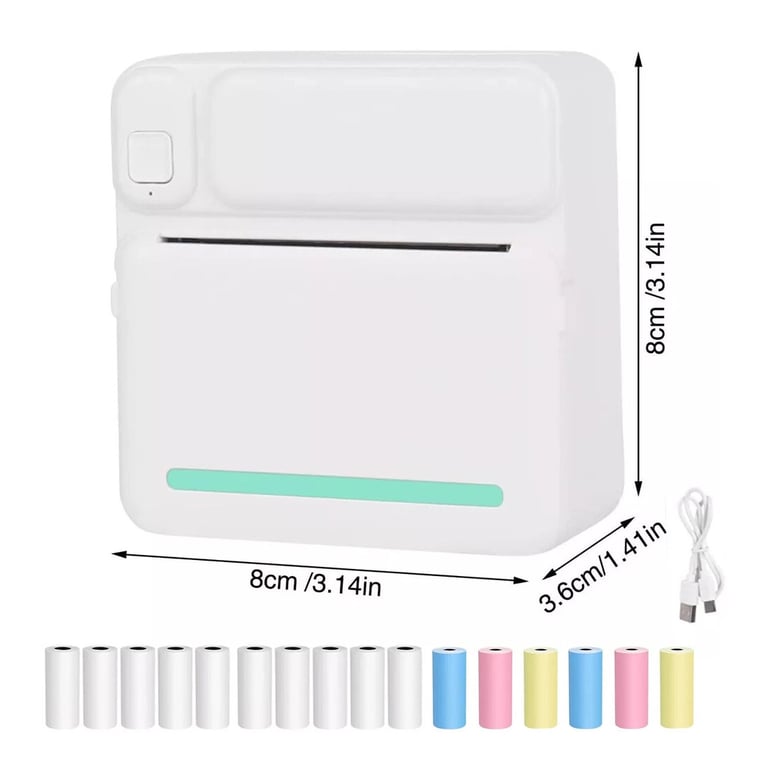 Mini Thermal Printer Bluetooth | Portable Photo Label Printing Machine thumbnail 1