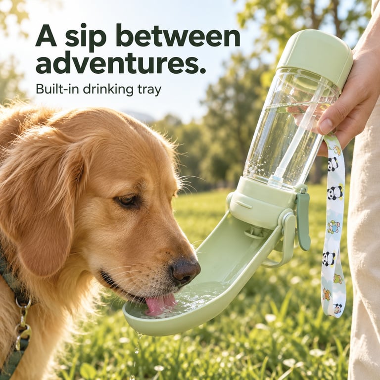 3-in-1 Dog Water Bottle with Mist Sprayer & Food Storage | Pet Travel Dispenser thumbnail 2