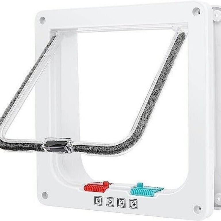 XL Pet Door 4 Way Locking | White Frame Dog Cat Flap Canada thumbnail 9