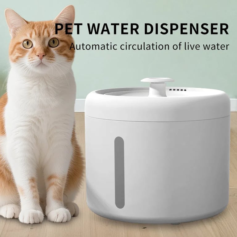 2500ML USB Round Pet Water Fountain, Automatic Cat Water Dispenser With Circulating Pump, Detachable For Easy Cleaning, Ultra-Quiet For Cats & Dogs thumbnail 4