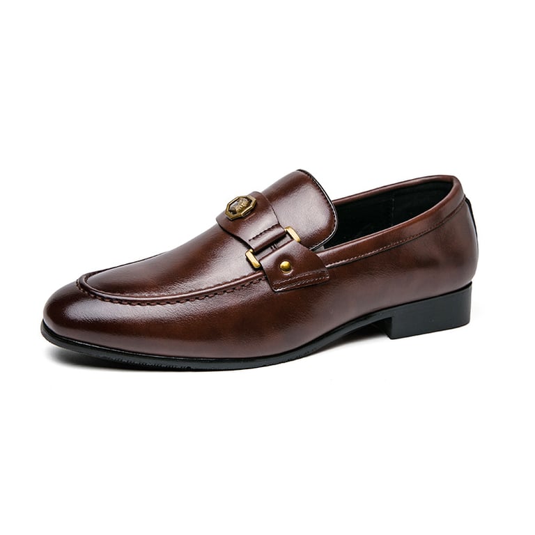 Men's Metal-Buckle Slip-On Loafers | European Style Dress Shoes thumbnail 4