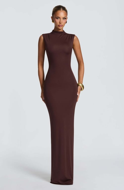 Women's Solid-Color Turtleneck Sleeveless Waist-Cinching Maxi Dress | Home & Kitchen thumbnail 16
