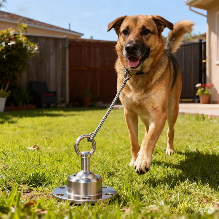Stainless Steel Dog Tethering Stake with Wire Rope Leash | Canada thumbnail 3