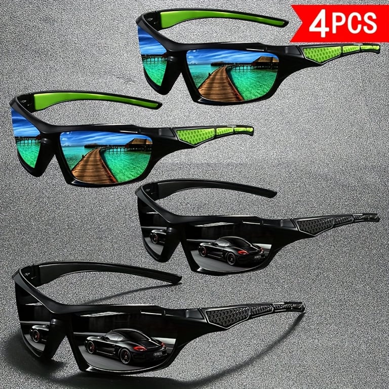 4 PCS Polarized Sports Sunglasses | Windproof UV Protection for Cycling & Fishing thumbnail 6