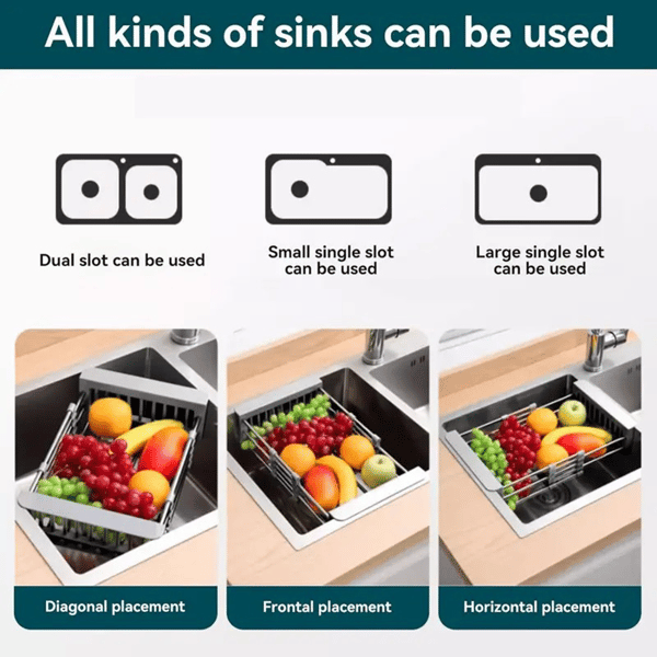 Adjustable Immersion Sink Dish Drying Rack | Stainless Steel Home & Kitchen thumbnail 13