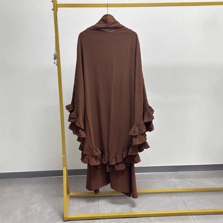 Women's Middle Eastern Robe Set with Attached Hijab | Modest Dress thumbnail 12
