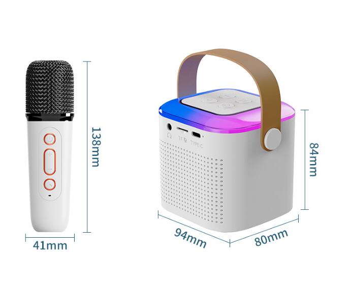 Karaoke Machine Bluetooth Speaker with 2 Wireless Mics & RGB Lights thumbnail 9