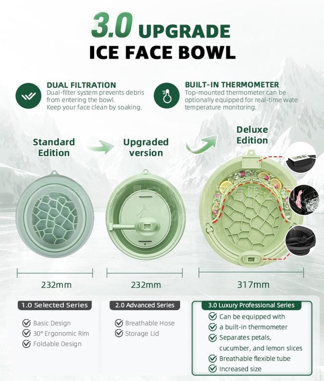 Foldable Ice Pack Facial Care Beauty Ice Bath Basin with Ice Trays thumbnail 13