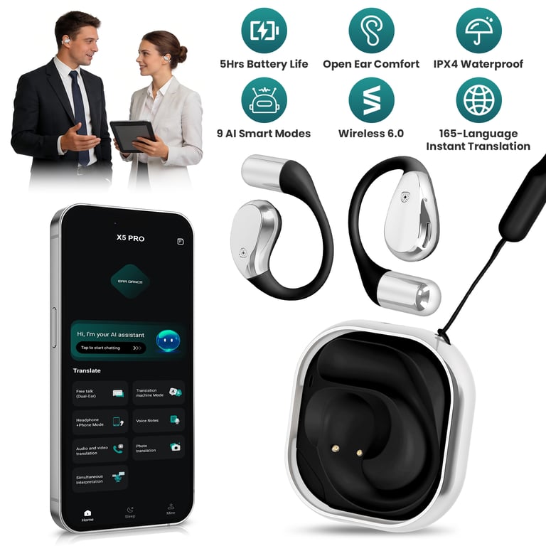 AI Translation Earbuds 165 Languages | Real-Time Wireless 6.0 thumbnail 5