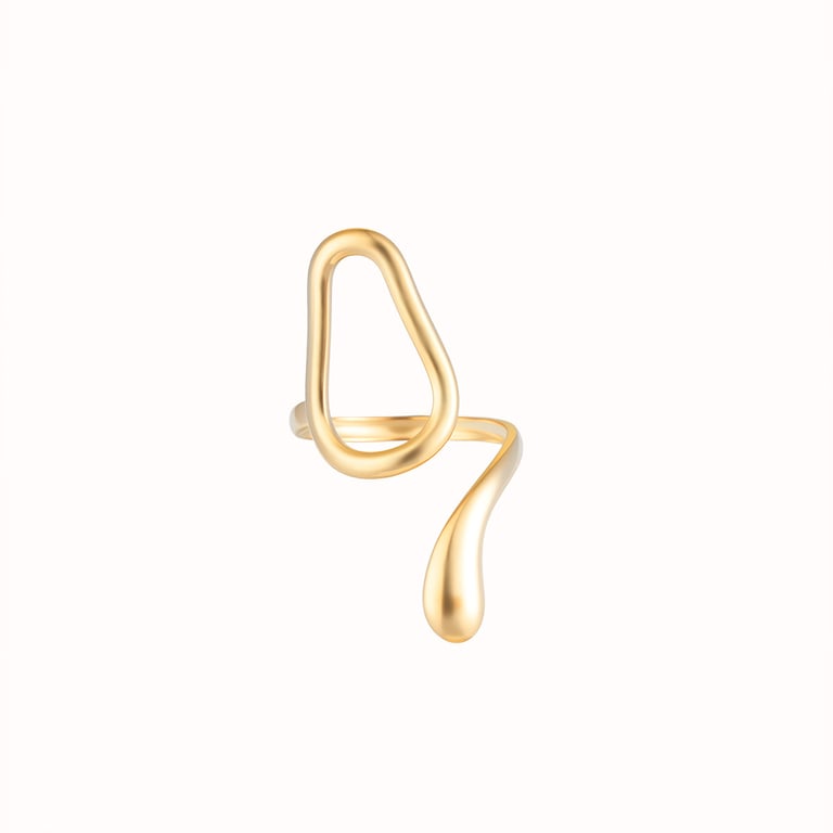 Women's Stainless Steel Geometric Open Ring | Minimalist Fashion Band