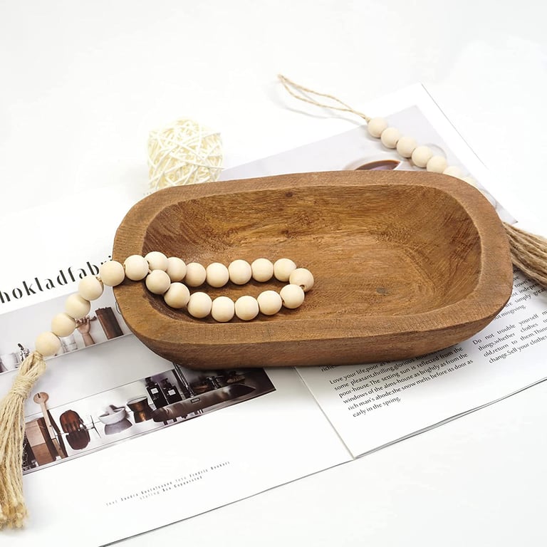 Solid Wood Hand-Carved Storage Tray | Rustic Home & Kitchen Decor - image 1