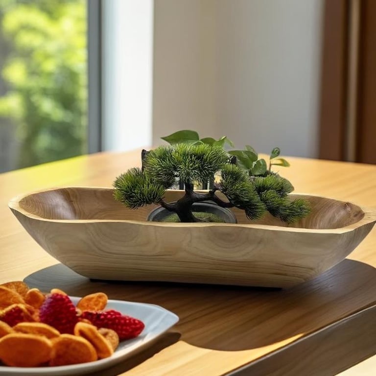 European-Style Wooden Boat-Shaped Fruit Tray | Solid Wood Serving Bowl thumbnail 15