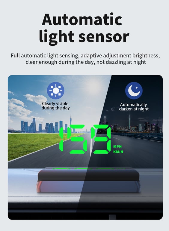 W2 Universal HUD Head-Up Display Car GPS Speedometer | Safe Driving thumbnail 5