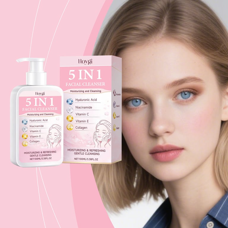 Hoygi 5 In 1 Multi-Effect Facial Cleanser | Gentle Daily Face Wash - image 1