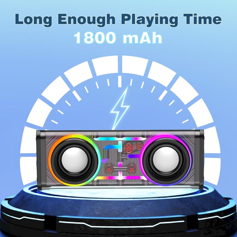 Portable Bluetooth Speaker with LED Lights | 10W Stereo Sound thumbnail 5