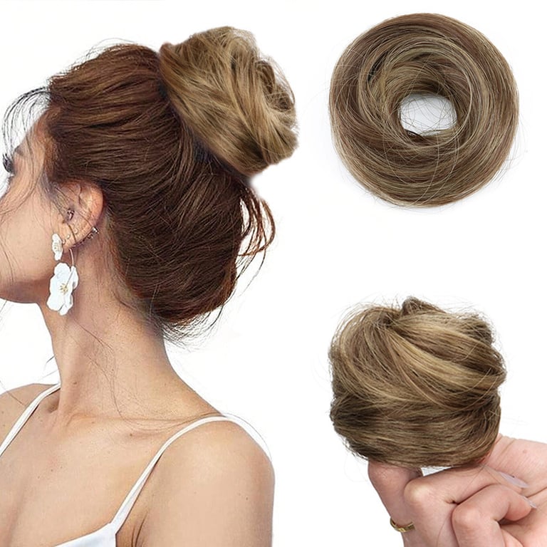 Rubber Band Straight Hair Tie for Women | Instant Volume Bun Extension thumbnail 9