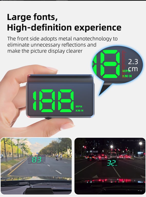 W2 Universal HUD Head-Up Display Car GPS Speedometer | Safe Driving thumbnail 6