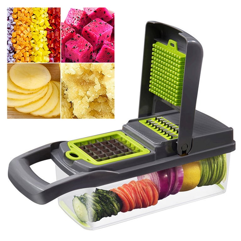 Vegetable Chopper With 1.5L Container Manual Food Veggie Cutter Kitchen Gadgets For Potatoes Tomatoes Cucumbers Carrots thumbnail 11